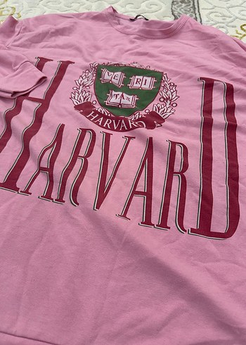 Pembe Harvard Baskılı Kadın Sweatshirt - Görsel 2