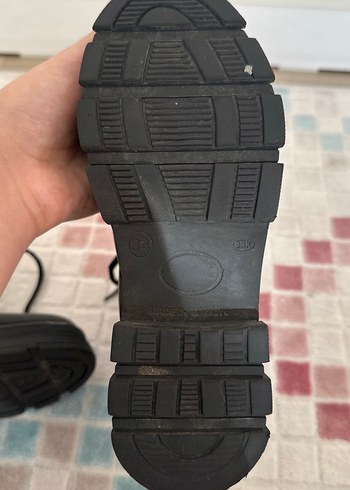 Siyah Deri Kadın , çoçuk  Bot - Tokalı 34 numara - Görsel 7