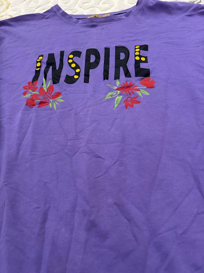 Mor Baskılı Uzun Kollu Kadın Sweatshirt - Görsel 3