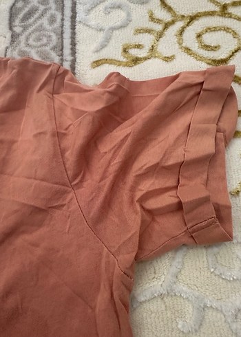 Turuncu Baskılı Kız Tişörtü Drapeli - Görsel 3