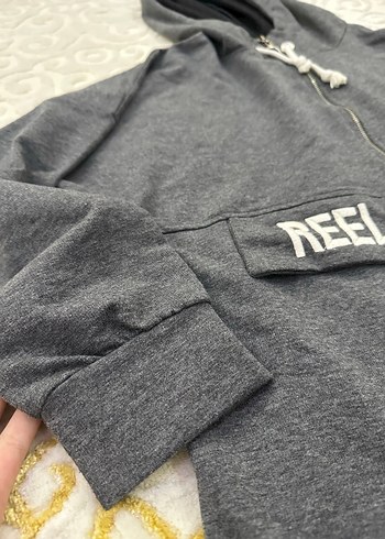 Gri Kapüşonlu Uzun Kollu  Sweatshirt - Görsel 3