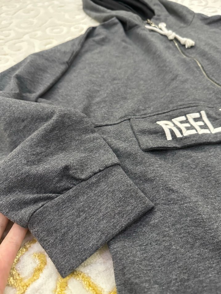 Gri Kapüşonlu Uzun Kollu  Sweatshirt - Görsel 3