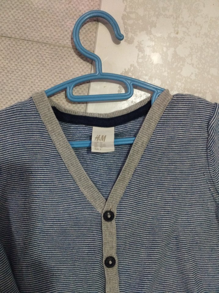 Erkek Çocuk92 mavi Düğmeli Triko Hırka - Görsel 2