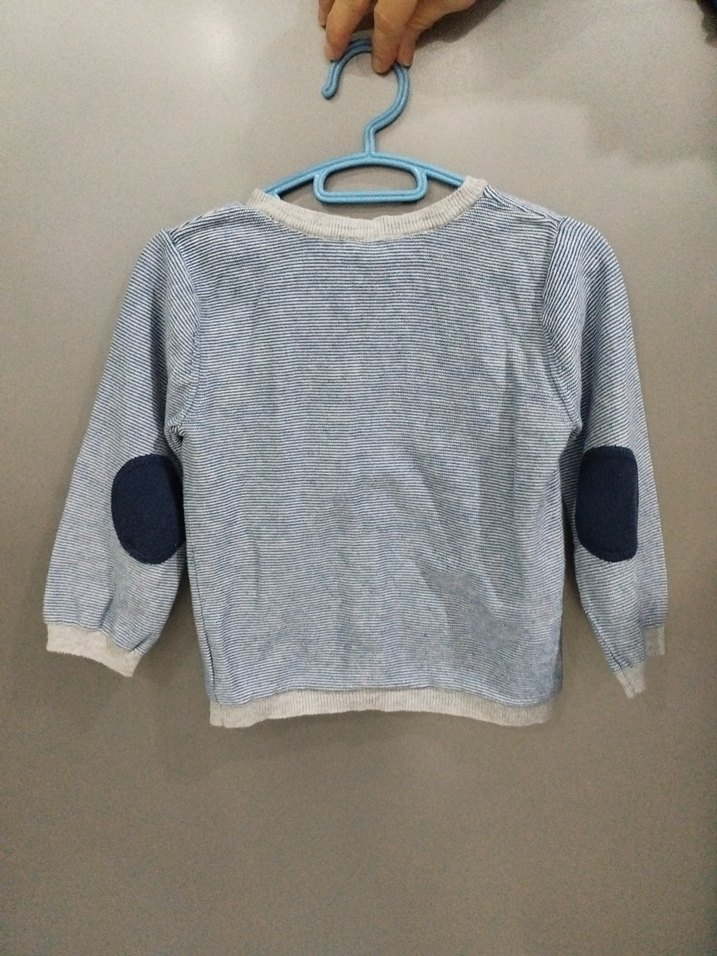 Erkek Çocuk92 mavi Düğmeli Triko Hırka - Görsel 4