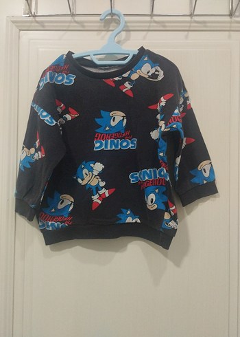 Erkek Çocuk Mavi Sonic Baskılı Sweatshirt - Görsel 2