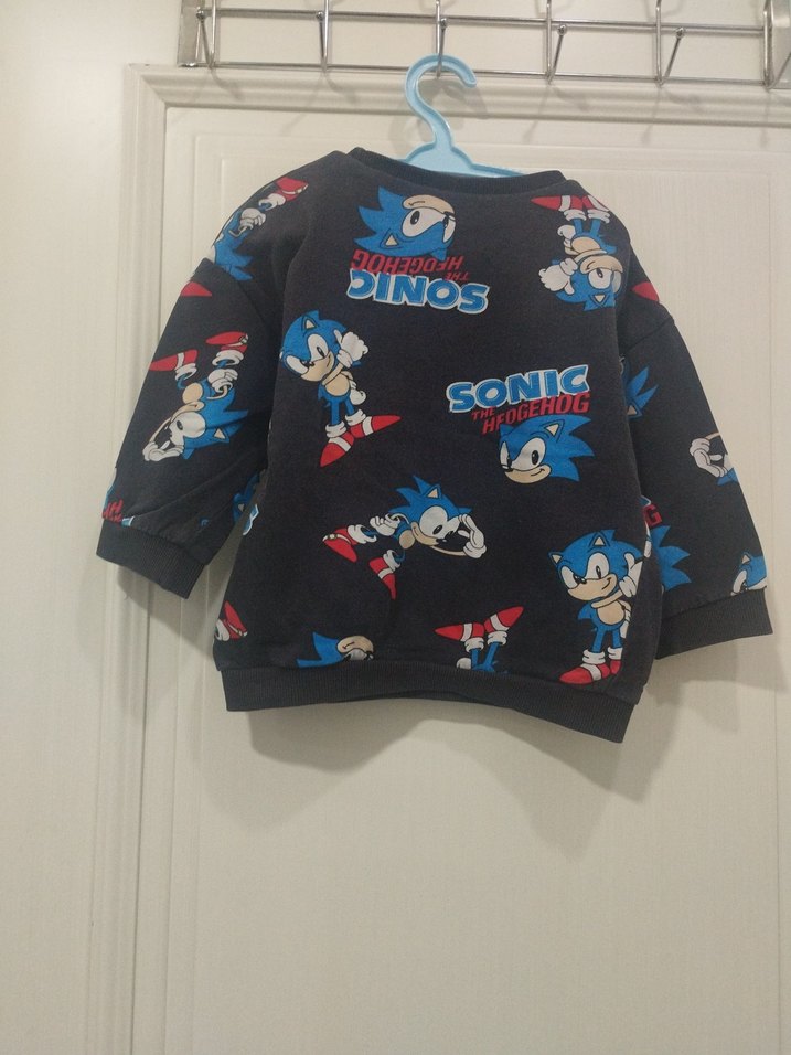 Erkek Çocuk Mavi Sonic Baskılı Sweatshirt - Görsel 3