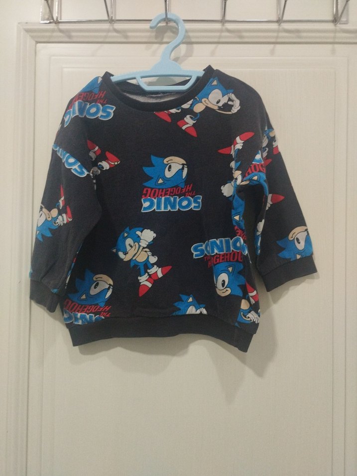 Erkek Çocuk Mavi Sonic Baskılı Sweatshirt - Görsel 2