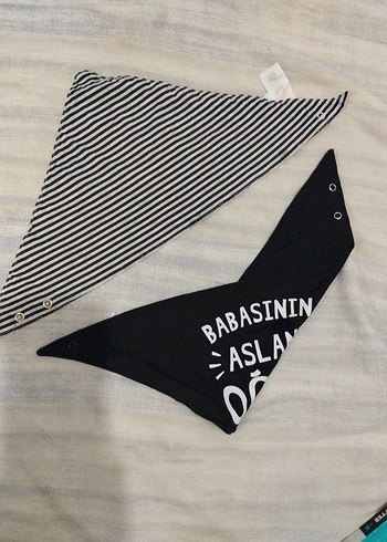 Babasının Aslan Oğlu Desenli Siyah Bebek Önlüğü - Görsel 3