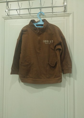 Kahverengi Fermuarlı Erkek Sweatshirt - Görsel 4