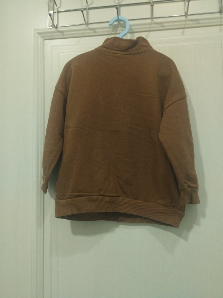 Kahverengi Fermuarlı Erkek Sweatshirt - Görsel 3