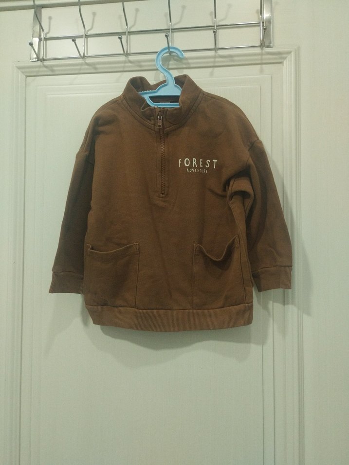 Kahverengi Fermuarlı Erkek Sweatshirt - Görsel 4