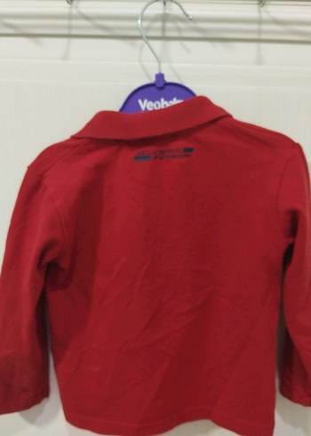 Kırmızı Uzun Kollu Polo Yaka Erkek Tişört - Görsel 4