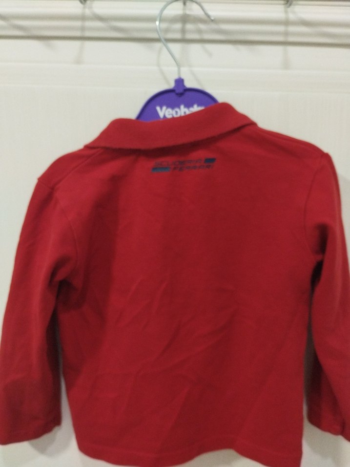 Kırmızı Uzun Kollu Polo Yaka Erkek Tişört - Görsel 4