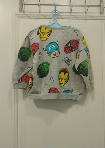 Erkek Çocuk Gri Pop Kültür Baskılı Sweatshirt - Görsel 2