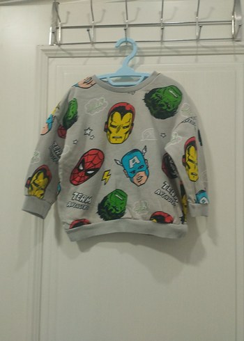 Erkek Çocuk Gri Pop Kültür Baskılı Sweatshirt - Görsel 3