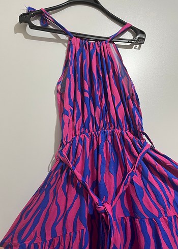 Mor Renkli Bağlamalı Uzun Elbise - Görsel 5