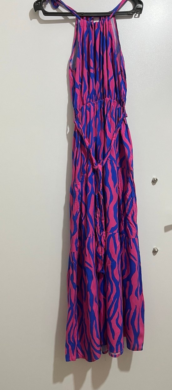 Mor Renkli Bağlamalı Uzun Elbise - Görsel 3