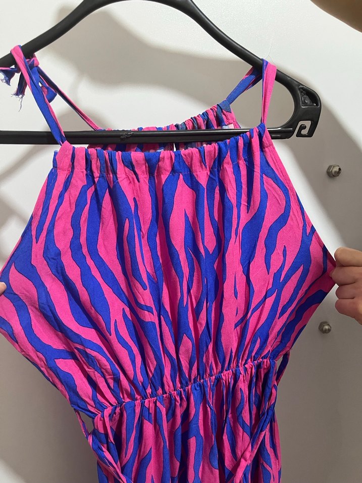 Mor Renkli Bağlamalı Uzun Elbise - Görsel 2