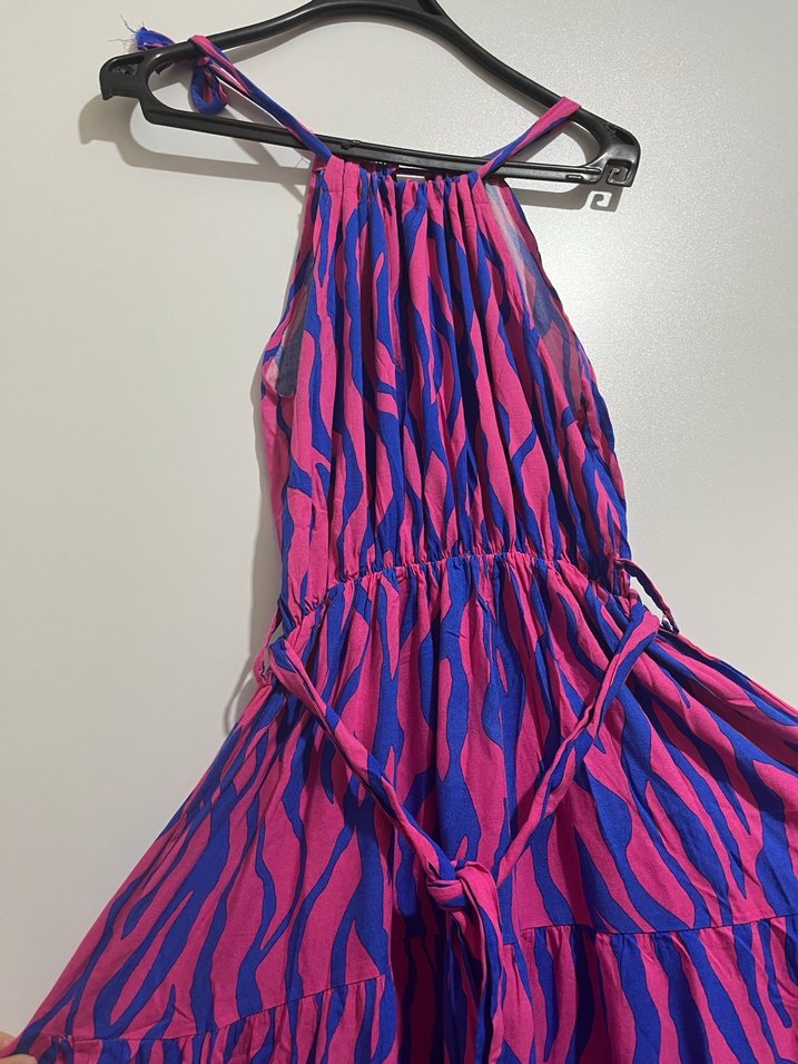 Mor Renkli Bağlamalı Uzun Elbise - Görsel 5