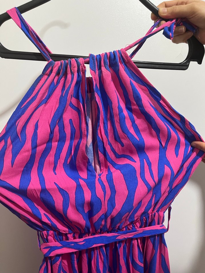 Mor Renkli Bağlamalı Uzun Elbise - Görsel 4