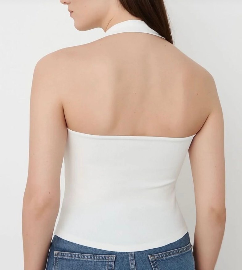 Boyundan Bağlamalı Kemer Detaylı Örme Bluz - Görsel 3