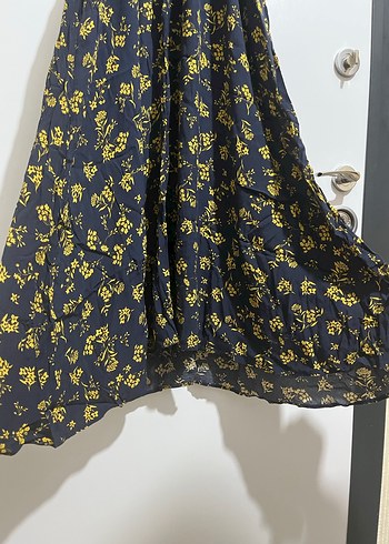 Sarı Desenli Uzun Bohem Elbise - Görsel 3