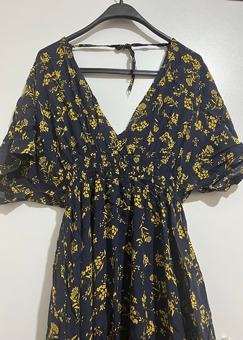 Sarı Desenli Uzun Bohem Elbise - Görsel 4