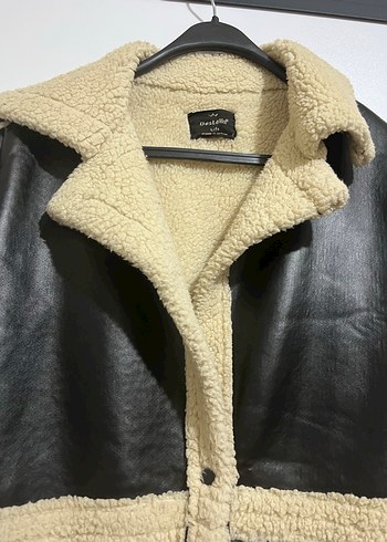 Kürklü Siyah Deri Kadın Mont - Görsel 2