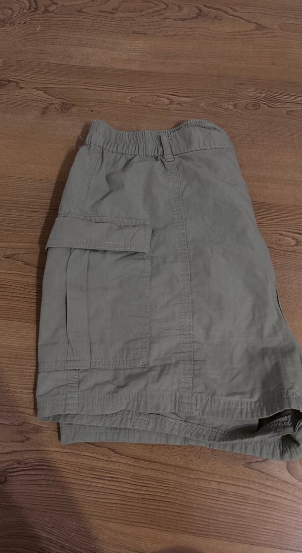 Gri Keten Rahat Kesim Kadın Şort - Görsel 3