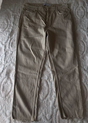 Bej Keten Kadın Midi Jean - Görsel 2