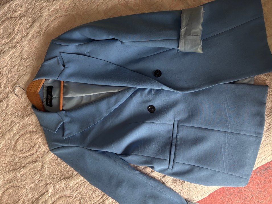 Mavi Düğmeli Kadın Blazer Ceket - Görsel 2