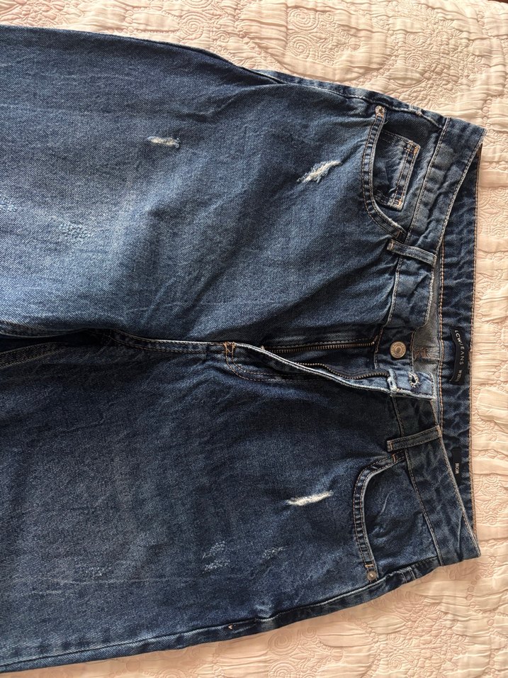 Kadın Lacivert Bol Kesim Kot Pantolon - Görsel 3