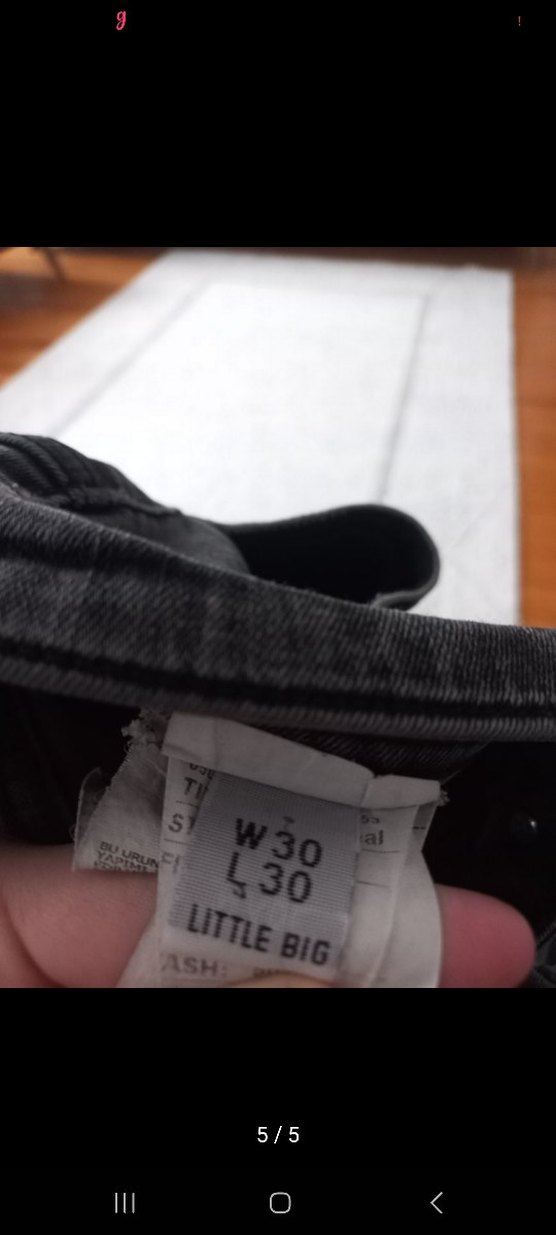 Gri Erkek Denim Pantolon, Kemerli, Regular Fit - Görsel 5