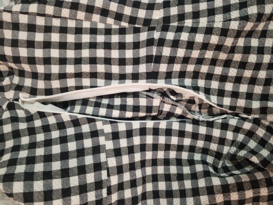 Siyah Kareli Midi Elbise - Görsel 5