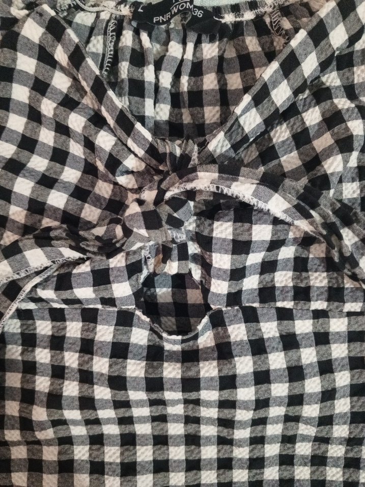 Siyah Kareli Midi Elbise - Görsel 3