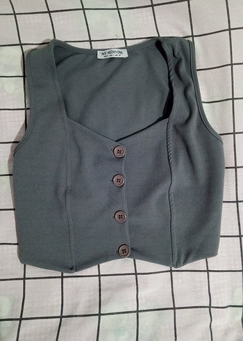 Gri Kadın Pantolon ve yelek takım - Görsel 2