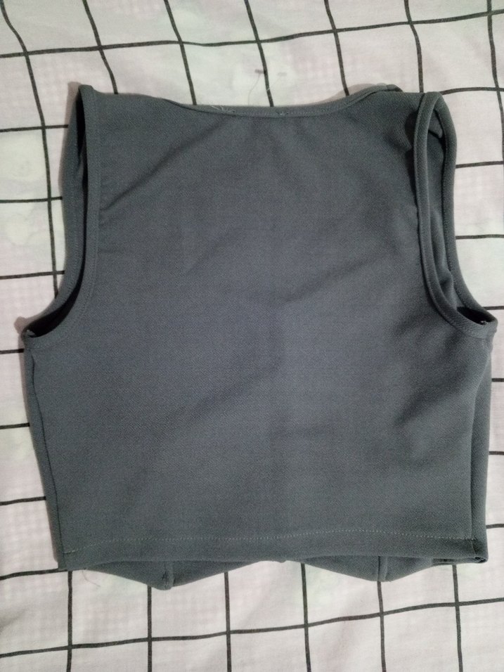 Gri Kadın Pantolon ve yelek takım - Görsel 3