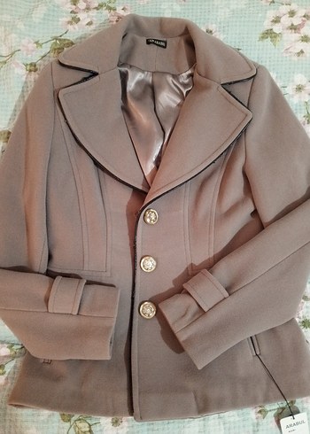 Düğmeli Kahverengi Midi Kadın kaban vintage - Görsel 2