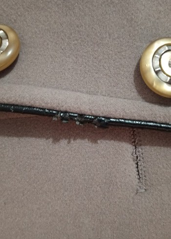 Düğmeli Kahverengi Midi Kadın kaban vintage - Görsel 7