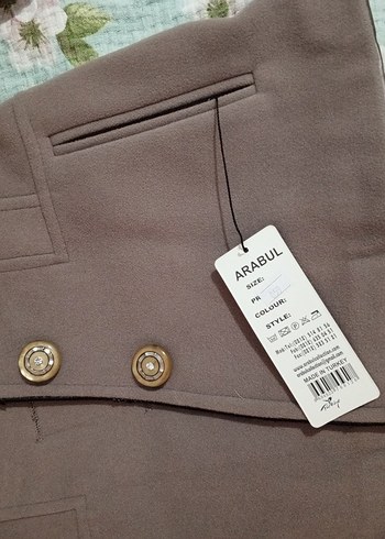 Düğmeli Kahverengi Midi Kadın kaban vintage - Görsel 10