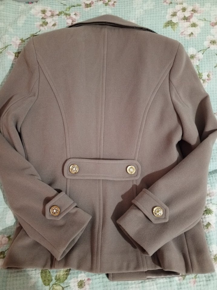 Düğmeli Kahverengi Midi Kadın kaban vintage - Görsel 4