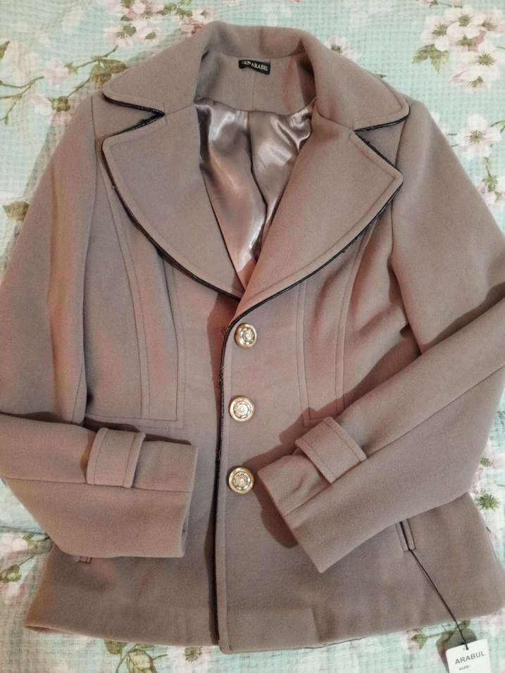 Düğmeli Kahverengi Midi Kadın kaban vintage - Görsel 2