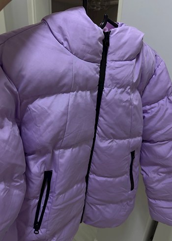 xs Beden mor Renk Mor Fermuarlı Kadın Kışlık Mont