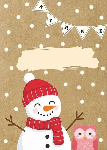 Kahverengi Kar Temalı karne kılıfı - Görsel 3