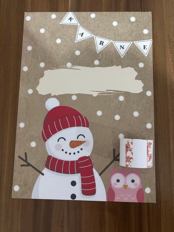 Kahverengi Kar Temalı karne kılıfı - Görsel 2