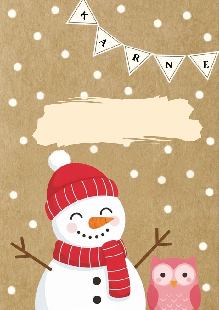 Kahverengi Kar Temalı karne kılıfı - Görsel 3