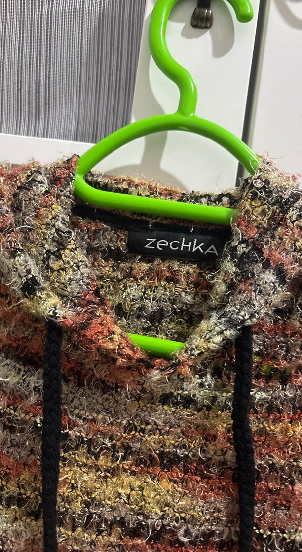 Kadın Çok Renkli Kapüşonlu Örgü Kazak - Görsel 3