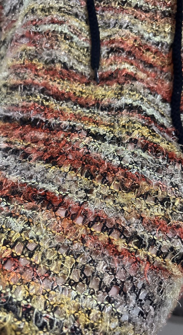 Kadın Çok Renkli Kapüşonlu Örgü Kazak - Görsel 2