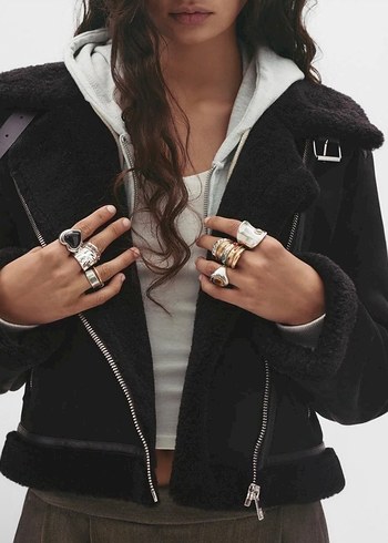 Pullandbear çift taraflı Kısa kürk ceket - Görsel 2