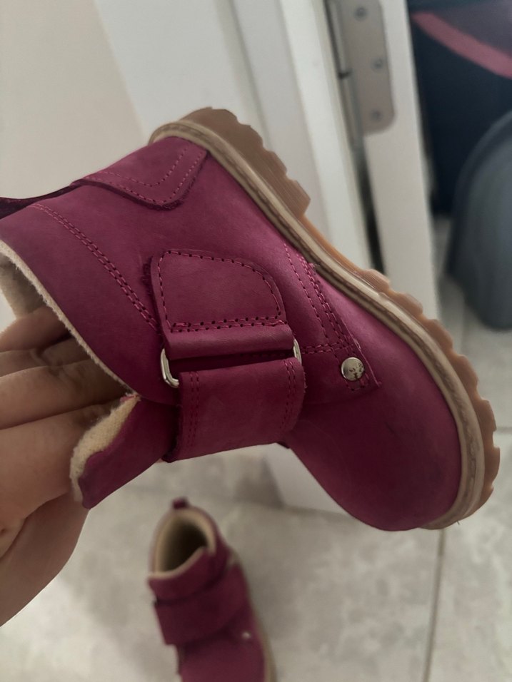 Bordo Süet Kız Botları Velcro - Görsel 3